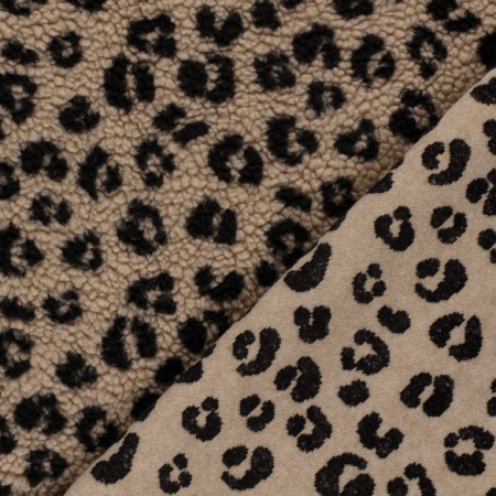 Sherpa - Teddy - Leo - beige - schwarz